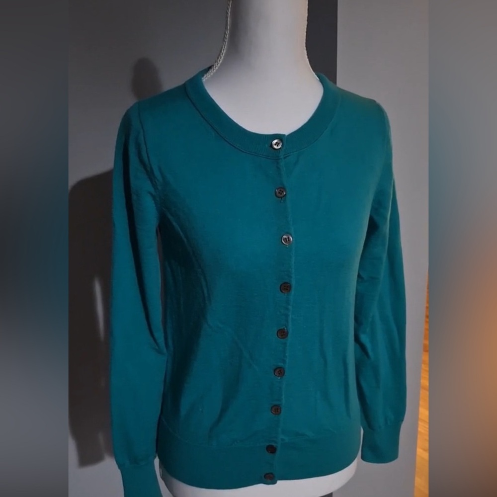 J. Crew Teal Button-Up Women's Sweater/cardigan